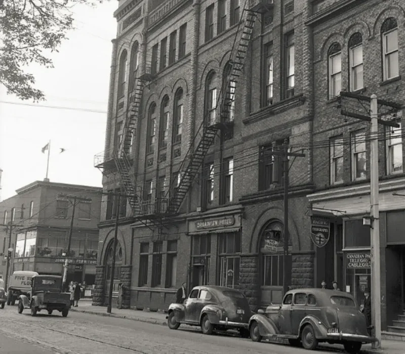 Black & White historical photo of The Broadview Hotel